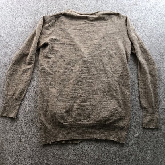 J.Crew Womens Cardigan Sweater Medium Buttn Front Pockets V-Neck Tan Cozy Casual - Picture 12 of 12